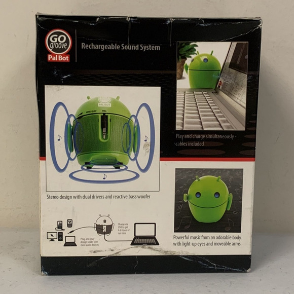 GOgroove Green Pal Bot Rechargeable Sound System - Picture 2 of 5